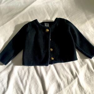 Baby girl black cardigan sweater knitted